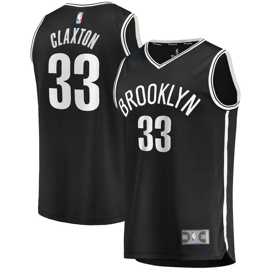 Men Brooklyn Nets #33 Nicolas Claxton Fanatics Branded Black Fast Break Replica NBA Jersey